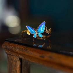 本物の蝶の羽　舞蝶バングル　タミラスムラサキシジミ　[zps034g-thamy] 2枚目の画像