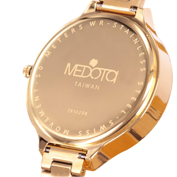 Elegant Glitter 玫瑰花貝殼面優雅女錶手錶 EG-11402 金色 第5張的照片
