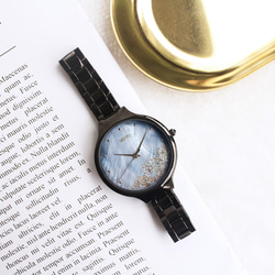 Elegant Glitter 玫瑰花貝殼面優雅女錶手錶 EG-11403 黑色 第7張的照片