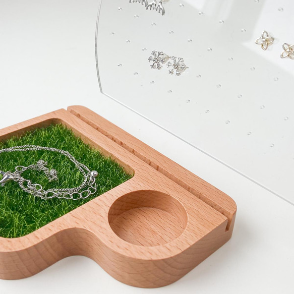 ピアスホルダー ピアススタンド アクセサリー収納 木製 TOSMU 10枚目の画像