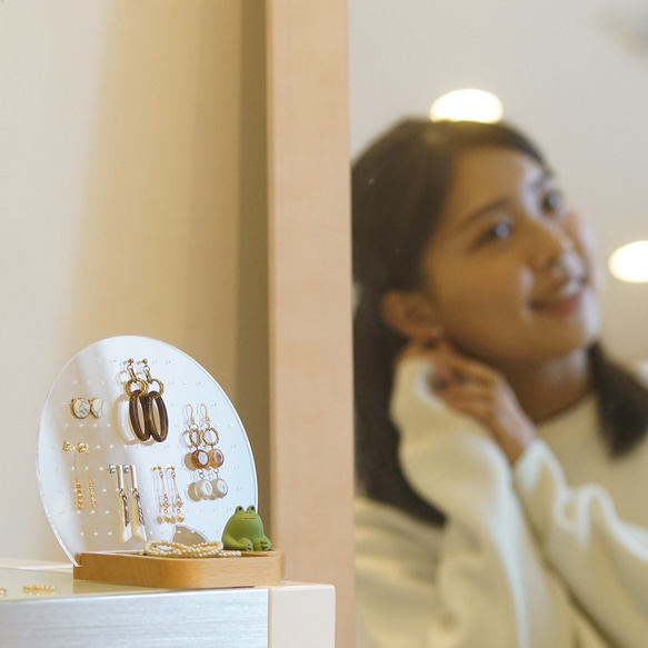 ピアスホルダー ピアススタンド アクセサリー収納 木製 TOSMU 2枚目の画像