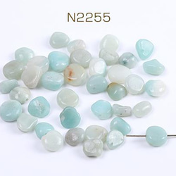 N2255 45個 天然石ビーズ 天然石さざれ石 アマゾナイト 3×（15ヶ） 1枚目の画像