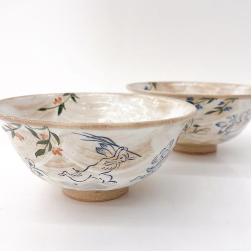 清水焼】鳥獣戯画 組飯碗 茶碗・めし碗 あかね屋 通販 13565535