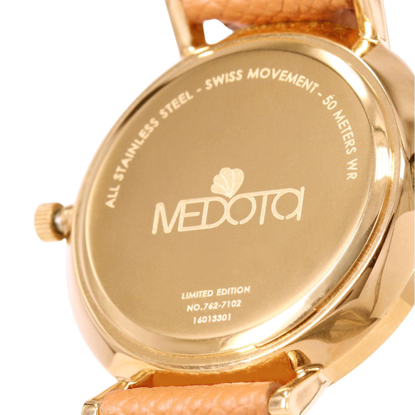 TWINKIE 星點貝殼面簡約米蘭錶帶手錶 / TE-12501 金色 第2張的照片