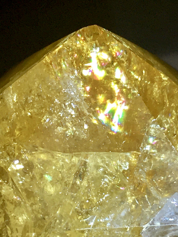 恋愛・虹入り】万華鏡 シトリンクォーツ 磨き ポイント