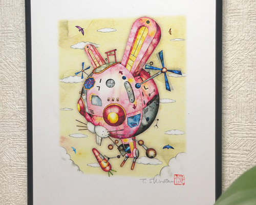 【希少】 たむらしげる 紙飛行機 デジタル版画 アート 作品 希少】 たむらしげる 紙飛行機 デジタル版画 アート 作品