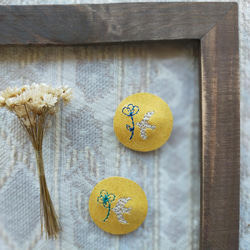 皮革刺繡胸針“小鳥”（黃色）☆請選擇☆ 第6張的照片