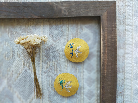 皮革刺繡胸針“小鳥”（黃色）☆請選擇☆ 第6張的照片