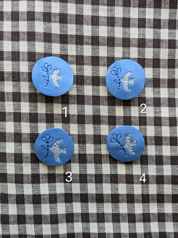 皮革刺繡胸針“鳥”（日本葵花色） 第11張的照片