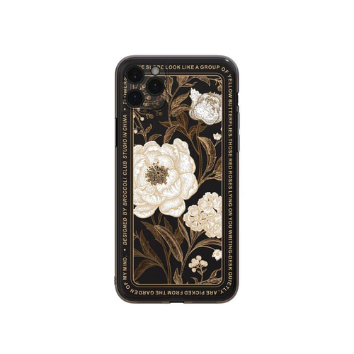 katachi Selected・ 「黒い美しいレトロ花柄iPhoneケース