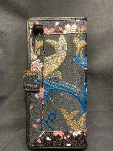 西陣織と本革のスマホケース