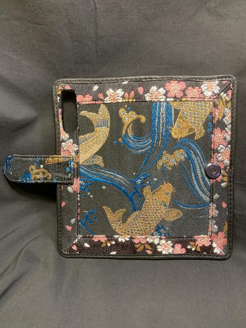 西陣織と本革のスマホケース