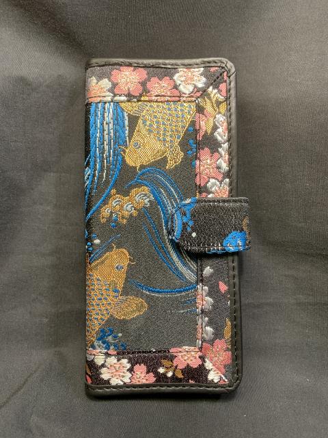 西陣織と本革のスマホケース