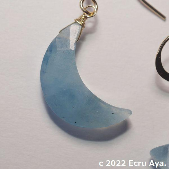 * Hina-arare * 海藍寶石星形切割和月亮切割耳環 第2張的照片