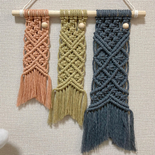 macramé✳︎マクラメ編み くすみカラー*こいのぼりタペストリー こども 