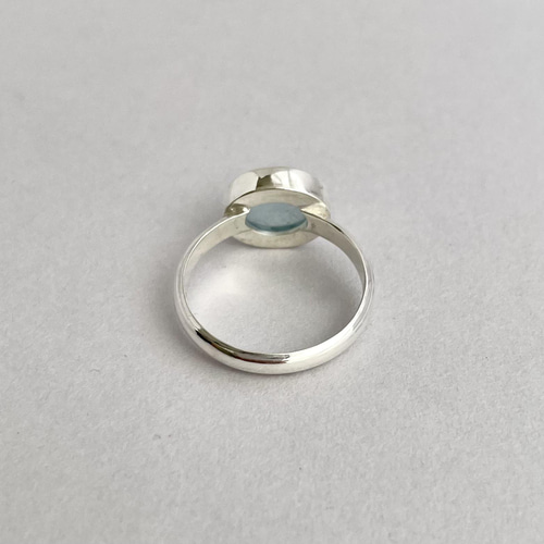 ギリシャ　ハンドメイド　シルバーリング アクアマリン silver 950 天然石アクアマリンリング シルバー950 サイズ11.5号 〈送料無料〉SR