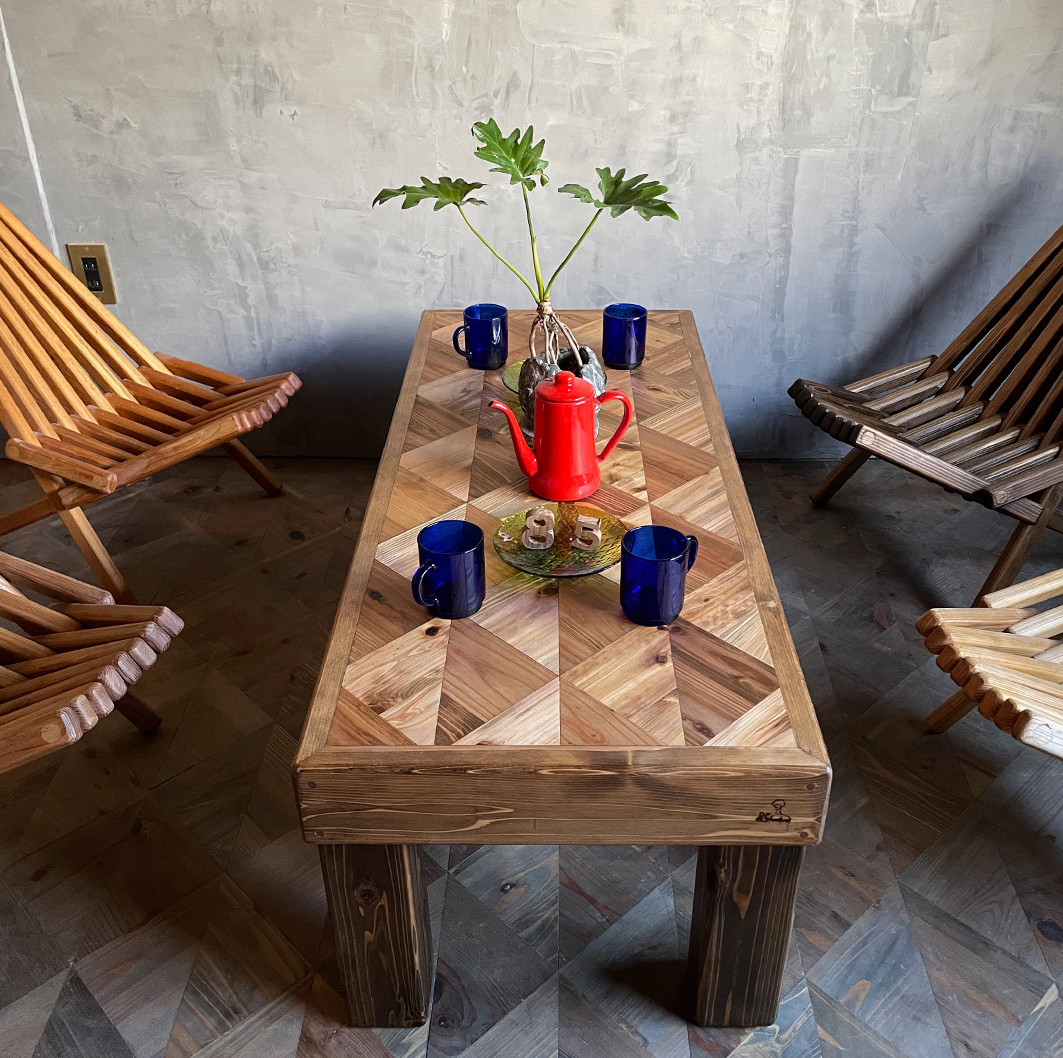 【サスティナテーブル】120×50cm高さ40cm　無垢材　ローテーブル ダイニングテーブル可 【サイズオーダー可能】