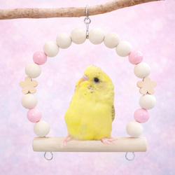 ビングオーグレンダール セキセイインコ グリーン 鳥 フィギュリン 1級品 LH Sサイズ 日本製 インコ 鳥 ブランコ TC61：ピンク おもちゃ・ペット