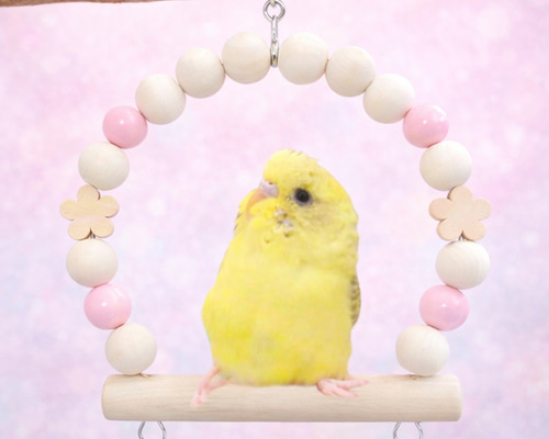 Sサイズ 日本製 インコ 鳥 ブランコ TC61：ピンク おもちゃ・ペット