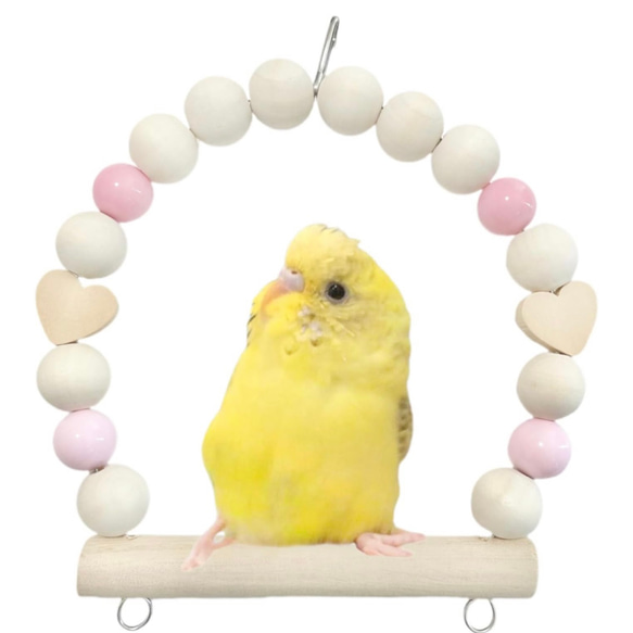 Sサイズ 日本製 インコ 鳥 ブランコ TC61：ピンク 2枚目の画像