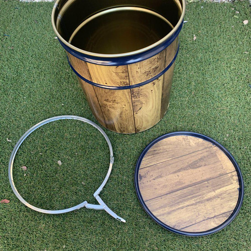 オープンペール缶 20L オールウッド仕上げ 薪入れ テーブル