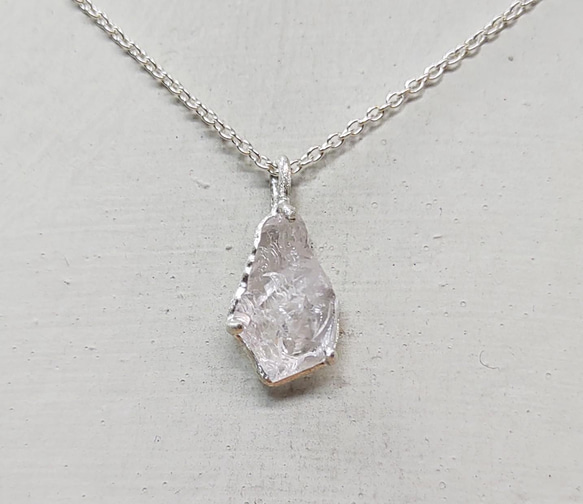 鉱物の表情＊pink quartz 925 pendant 5枚目の画像