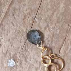 ♡Rainbow tear earrings 14kgf♡宝石質AAAプレシャスオパール＆ロンドンブルートパーズ 7枚目の画像