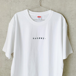 オーバービッグTシャツ「sunday.」／ホワイト（白） 4枚目の画像