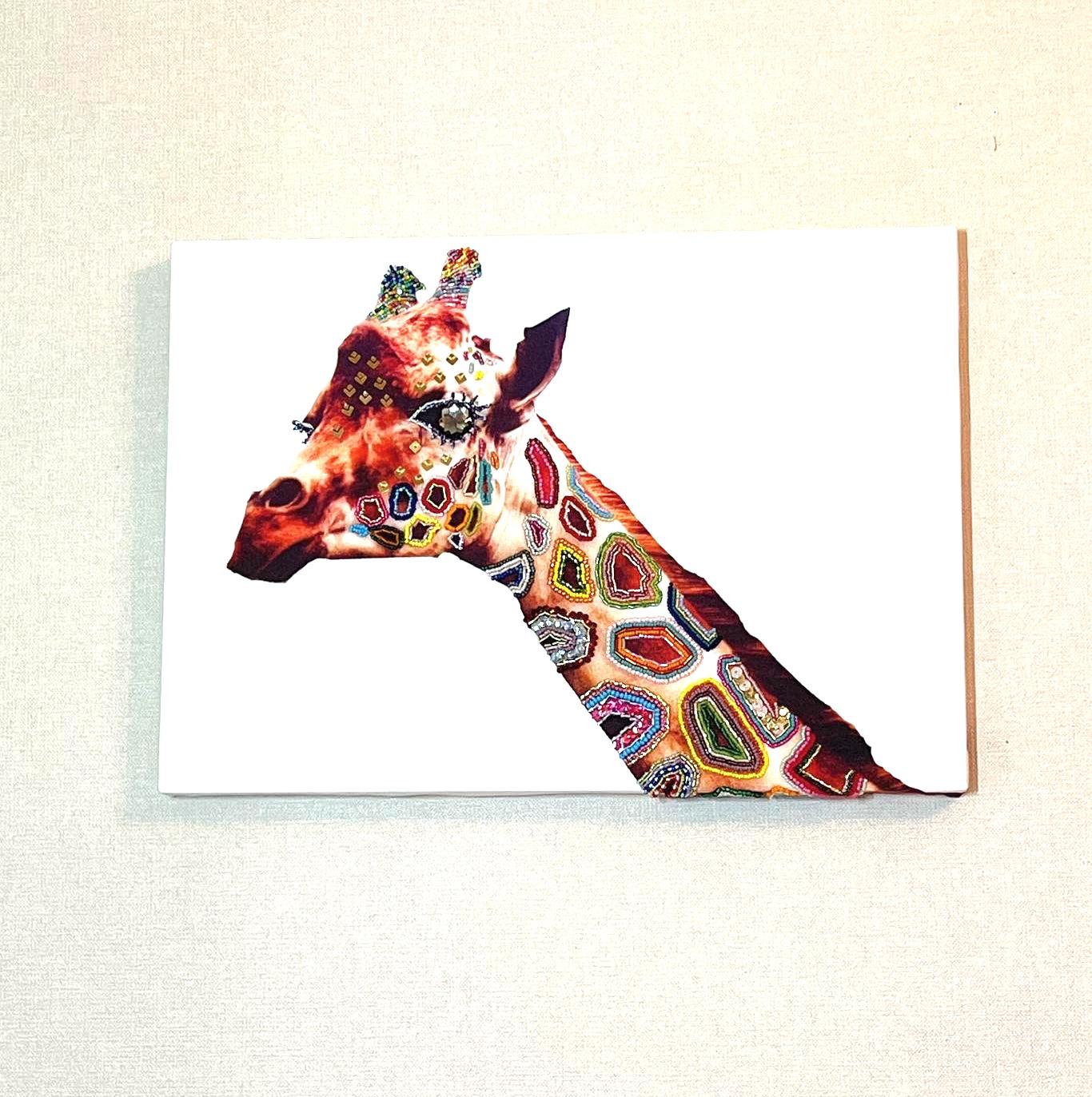 刺繍 アート絵画『animal à la mode-アニマル・ア・ラ・モード
