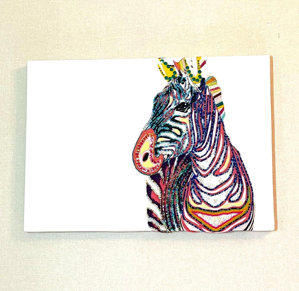 刺繍 アート絵画『animal à la mode-アニマル・ア・ラ・モード