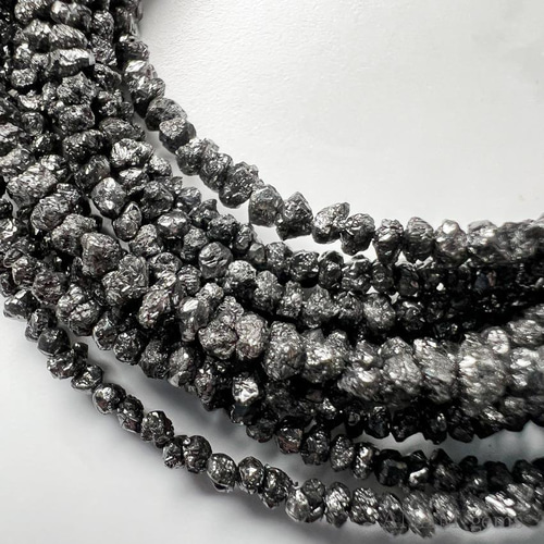 50粒】4ブラック ダイヤモンド ラフロック（ダイアモンド）(ビーズ素材