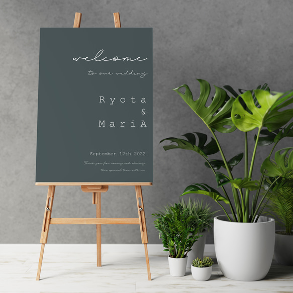 最短3日以内！ウェルカムボード くすみグリーン msh004 ウェルカム