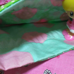 まつ毛パンダちゃんがかわいい♥巾着袋　コップ袋　ときめきフレンズ　入園入学準備　給食袋　パッチワーク　ピンクス 5枚目の画像