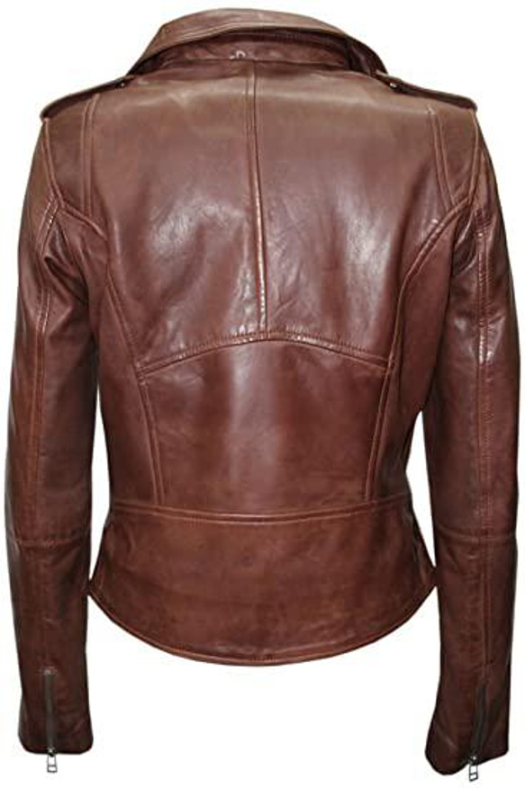 羊革ワックスジャケット女性 Sheep Leather Waxed Jacket 2枚目の画像