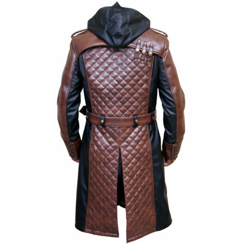 羊革キルティング襟ロングコート Sheep Leather Long Coat with 
