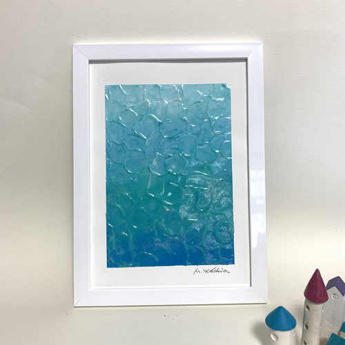 B 5サイズ アクリル画 原画「夏の海 L1」一点物 絵画 washio-art 通販 
