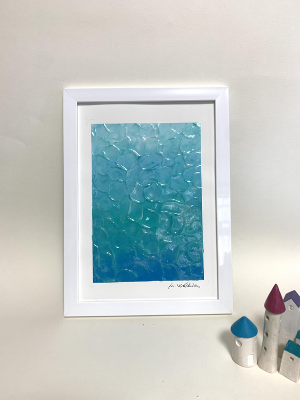 B 5サイズ アクリル画 原画「夏の海 L1」一点物 絵画 washio-art