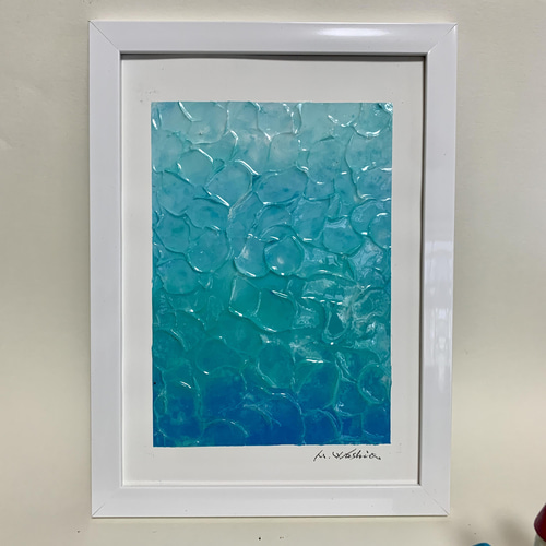 B 5サイズ アクリル画 原画「夏の海 L1」一点物 絵画 washio-art 通販