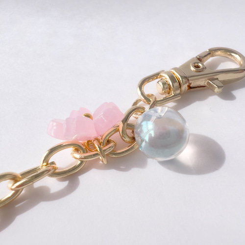 桜のバッグチャーム］桜 花びら 春 バッグチャーム ゴールド レジン 桜