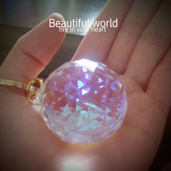 Beautiful rain light BIG SWAROVSKI CRYSTALキーホルダー(受注製作) 7枚目の画像