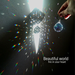 Beautiful rain light BIG SWAROVSKI CRYSTALキーホルダー(受注製作) 5枚目の画像