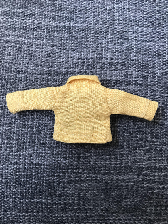 オビツ11 上質な麻のカフス付き長袖シャツ　yellow 2枚目の画像