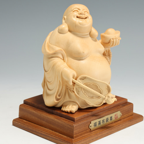 特上彫 大迫力 福満布袋尊 布袋様 七福神 木彫仏像 仏教工芸品 置物