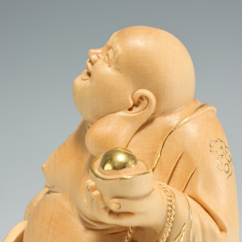 特上彫 大迫力 福満布袋尊 切金 布袋様 七福神 木彫仏像 仏教