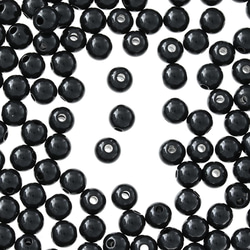ファイニエ　ビーズ　6mm　黒　丸　1000個　ブラック　単色　手芸　アクセサリー　ハンドメイド　BD2894 1枚目の画像