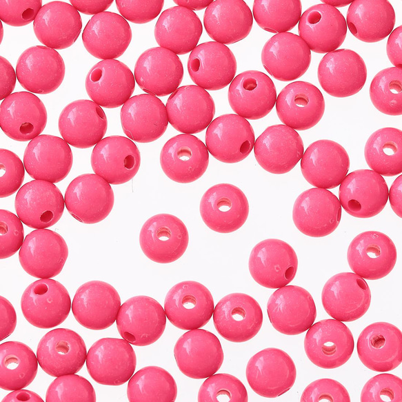 ファイニエ　ビーズ　6mm　ピンク　丸　1000個　単色　手芸　アクセサリー　ハンドメイド　パーツ BD2895 1枚目の画像