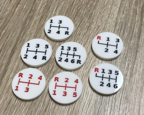 シフトパターンプレート 丸型(白) マニュアル車 MT車 シフトノブ