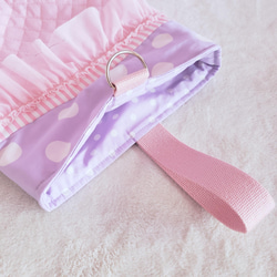 【3件套】褶邊絎縫●課包●鞋盒●體操衣架粉色×紫色 第8張的照片