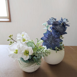 たまごのようなベルカップFlowerArrangement5個セット〜White＆Blue ギフト 母の日 イースター 9枚目の画像