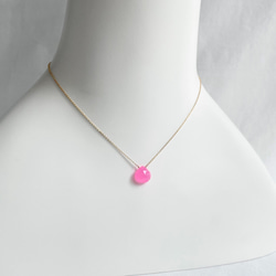 14kgf Fuchsia Pink Chalcedony Necklace 2枚目の画像